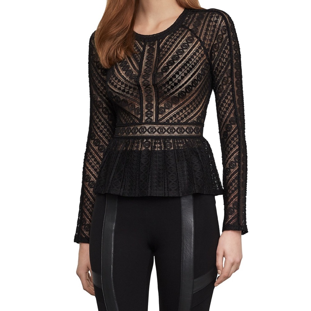 BCBGMaxAzria Black Lace Top